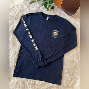 Grav Labs Navy Long Sleeve Shirt Trippy 420 Elevate Your Higher Self Tee